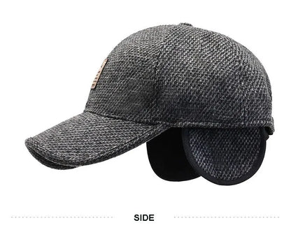 Cappellino da baseball in maglia di lana per l'inverno con paraorecchie - Cappellino da baseball da uomo, cappelli caldi e imbottiti con paraorecchie - Cappellini sportivi da golf - Snapback