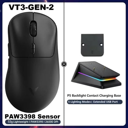 Rapoo VT3Pro GEN-1 Wireless Gaming Mouse 26,000 DPI, 8KHz Polling Rate, 59g Lightweight, 9 Programmable Buttons, PAW3398 Optical Sensor