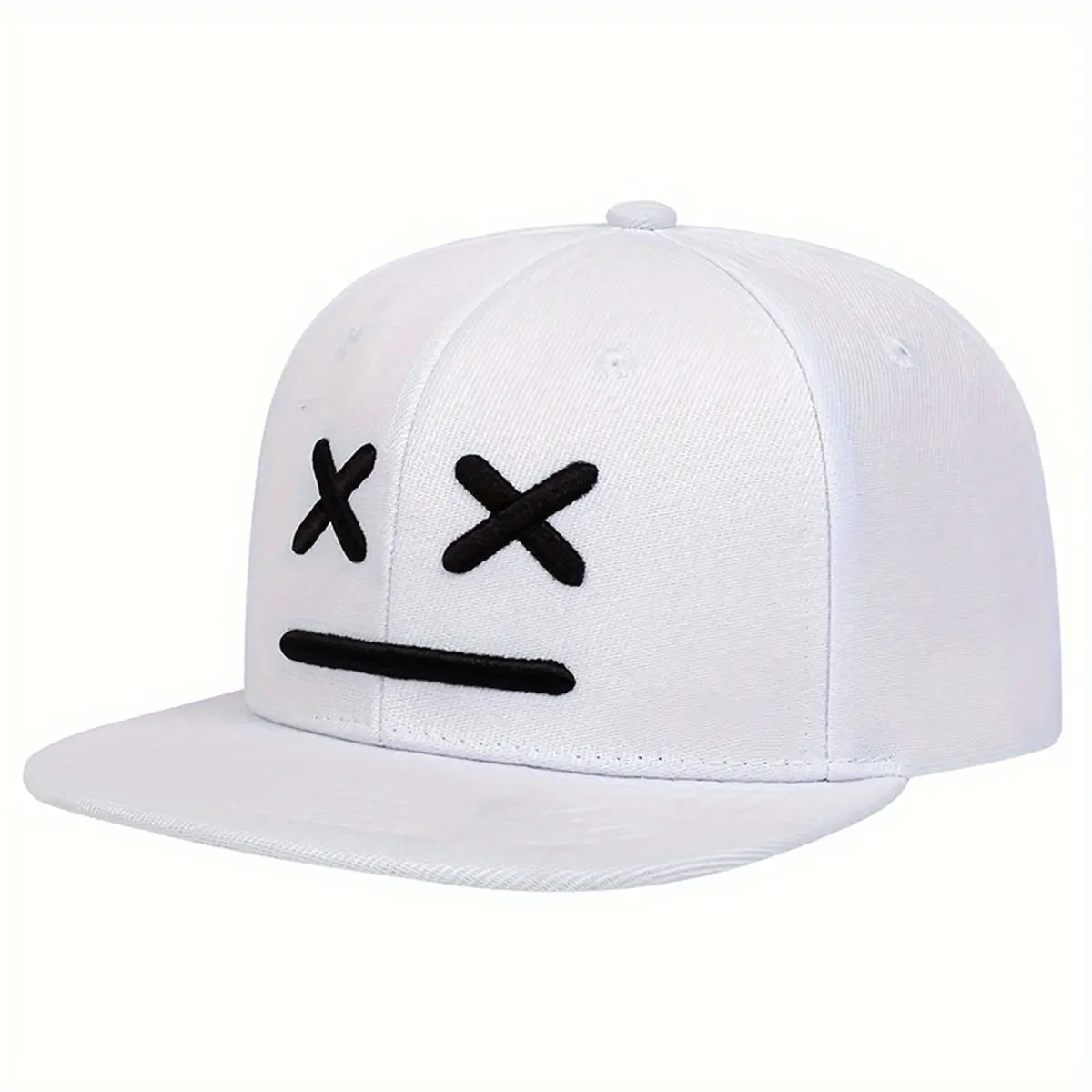 Cappellini unisex XX con ricamo a faccina sorridente, stile hip-hop, primavera-autunno, casual, regolabili, con chiusura a scatto, cappellini da baseball, cappellini parasole, cappellini sportivi