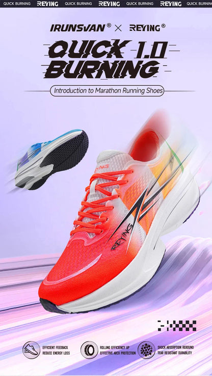 Scarpe da corsa IRUNSVAN Co-branded con soletta in carbonio 1.0 ad asciugatura rapida, per l’allenamento alla maratona maschile, ammortizzanti e traspiranti