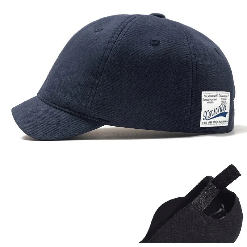 Gorra de béisbol para hombre con cabeza grande, parte trasera cerrada, ala corta de 5 cm, gorras ajustadas de malla, gorras elásticas totalmente cerradas, tallas 56-60 cm y 61-65 cm