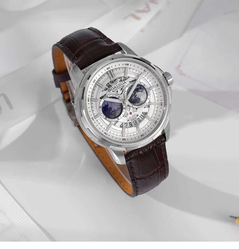 BORIAGE(BOAIJIUA) Fully Automatic Mechanical Men's Watch Original Design Mechanical Watches  Waterproof Luminous Wristwatch