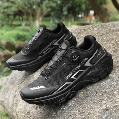 Chaussures de course pour hommes 2025 nouvelles chaussures de randonnée hors route en plein air en maille respirante amorti chaussures de marche plates en maille souple pour homme