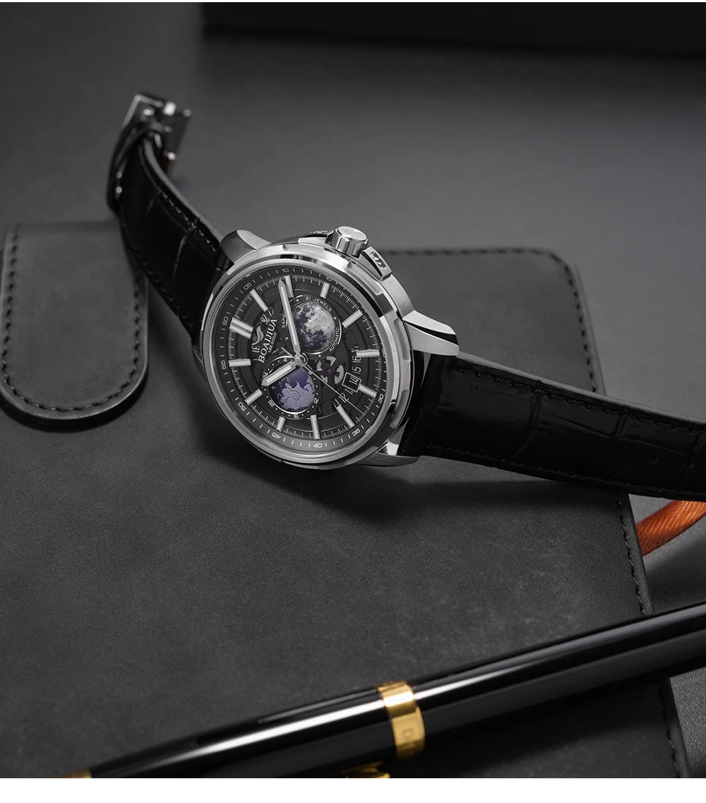 BORIAGE(BOAIJIUA) Fully Automatic Mechanical Men's Watch Original Design Mechanical Watches  Waterproof Luminous Wristwatch