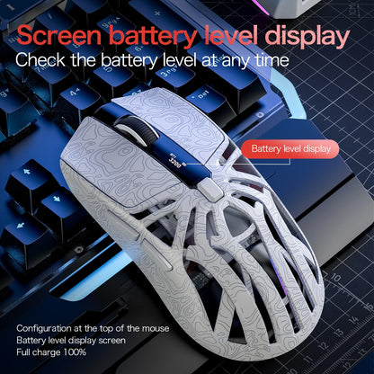 SMAILWOLF M8 Wireless Bluetooth Tri-Mode Gaming Mouse, 12000 DPI Lightweight RGB Gaming Mouse with PAW3311 Sensor, Magnetic Charging Dock