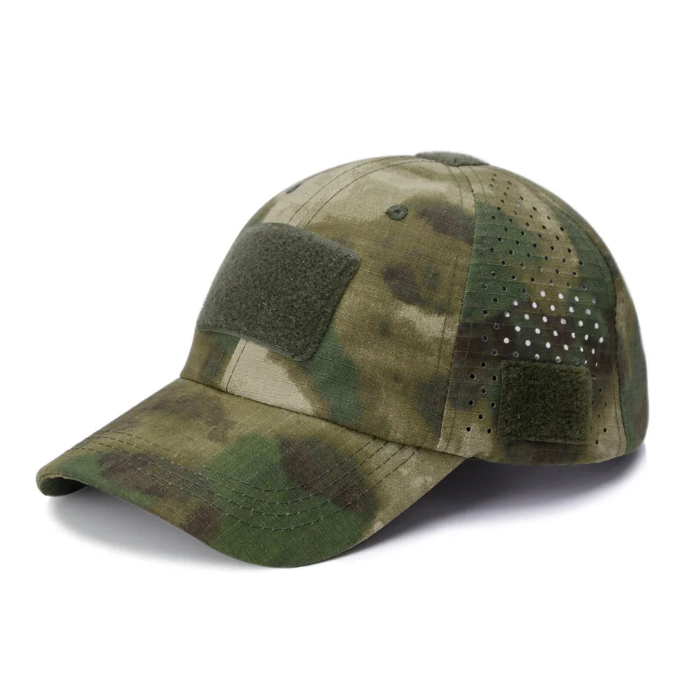 Cappellino da baseball casual sportivo traspirante con motivo mimetico da uomo, cappello da sole per appassionati di stile militare, cappello tattico, cappello da addestramento militare, cappello a secchiello