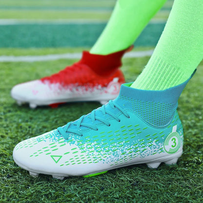 Size 31-45 Men's Soccer Shoes Women Football Boots Kids Soccer Cleats Traning Sneakers Teenagers Breathable Sport Footwear