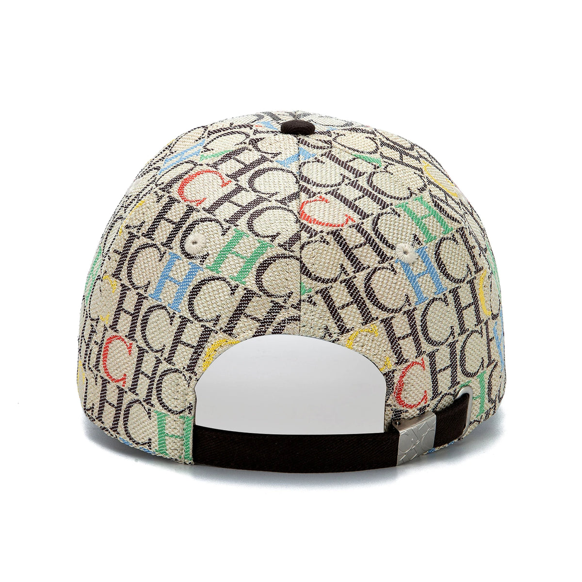 Czapka baseballowa z nadrukiem monogramu CH, usztywniona, regulowana, unisex, typu „dad hat”, z daszkiem przeciwsłonecznym, w stylu streetwear, czarna, z tkaniny, czapka codzienna