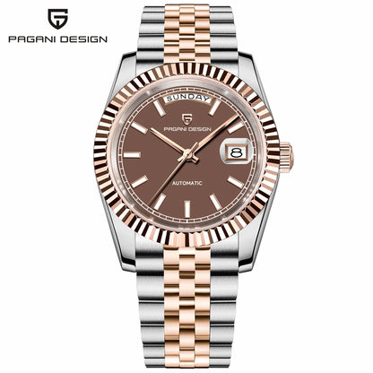 PAGANI DESIGN Luxury Men Watch Sapphire mirror Luminous Stainless Steel Watch Week Date Mechanical Waterproof ST16 Man watch