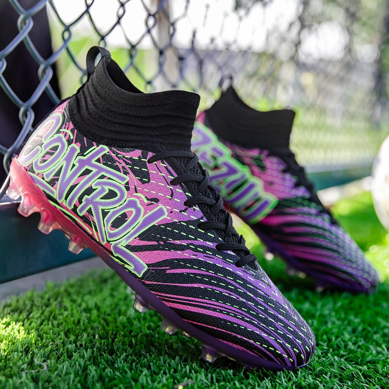 Chaussures de football pour homme, crampons, baskets montantes, chaussures de foot de haute qualité, antidérapantes, pour futsal, gazon, match en salle, best-sellers FG/TF
