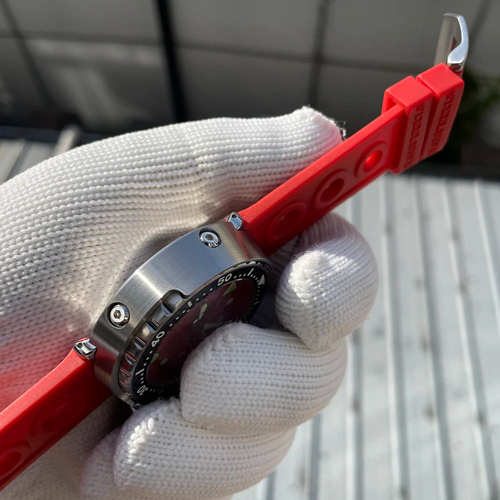 STEELDIVE Popular SD1975 47.5MM Case Red Dial 300M Waterproof AR Sapphire Glass Tuna Dive Mens  NH35 Automatic Watches for You