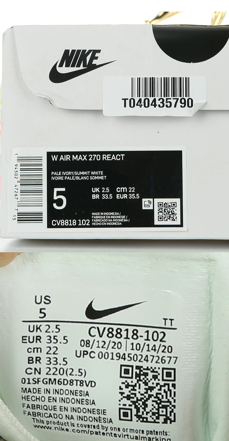 Nike Original Air Max Unisex-Freizeitschuhe mit Luftpolsterung CV8818-102