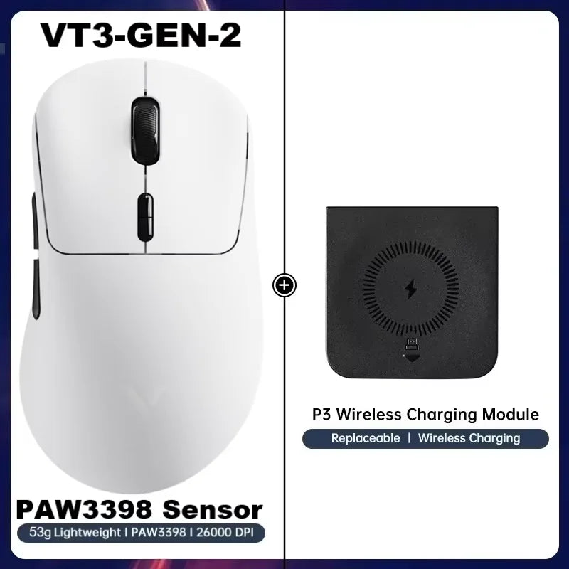 Rapoo VT3Pro GEN-1 Wireless Gaming Mouse 26,000 DPI, 8KHz Polling Rate, 59g Lightweight, 9 Programmable Buttons, PAW3398 Optical Sensor