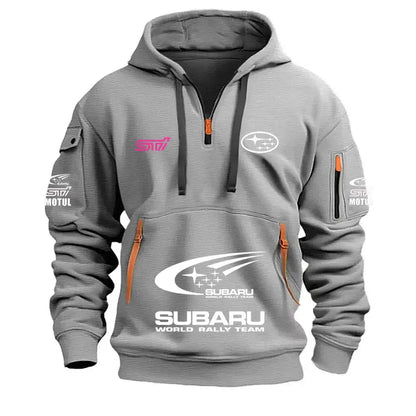 2026 New SUBARU Racing European Size Autumn/Winter Men's Hooded Kangaroo Pocket Hooded Sports Fleece Hoodie Top Coat, Produit gaming premium Fraquane, équipement gamer