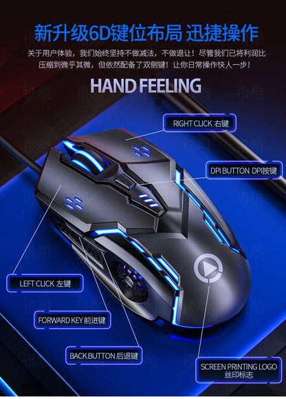 Laser Gaming Mouse for PC Gamer with LED Backlit, Ergonomic Wired USB Mouse, 3200 DPI Computer Gaming Mouse for Laptop & Desktop