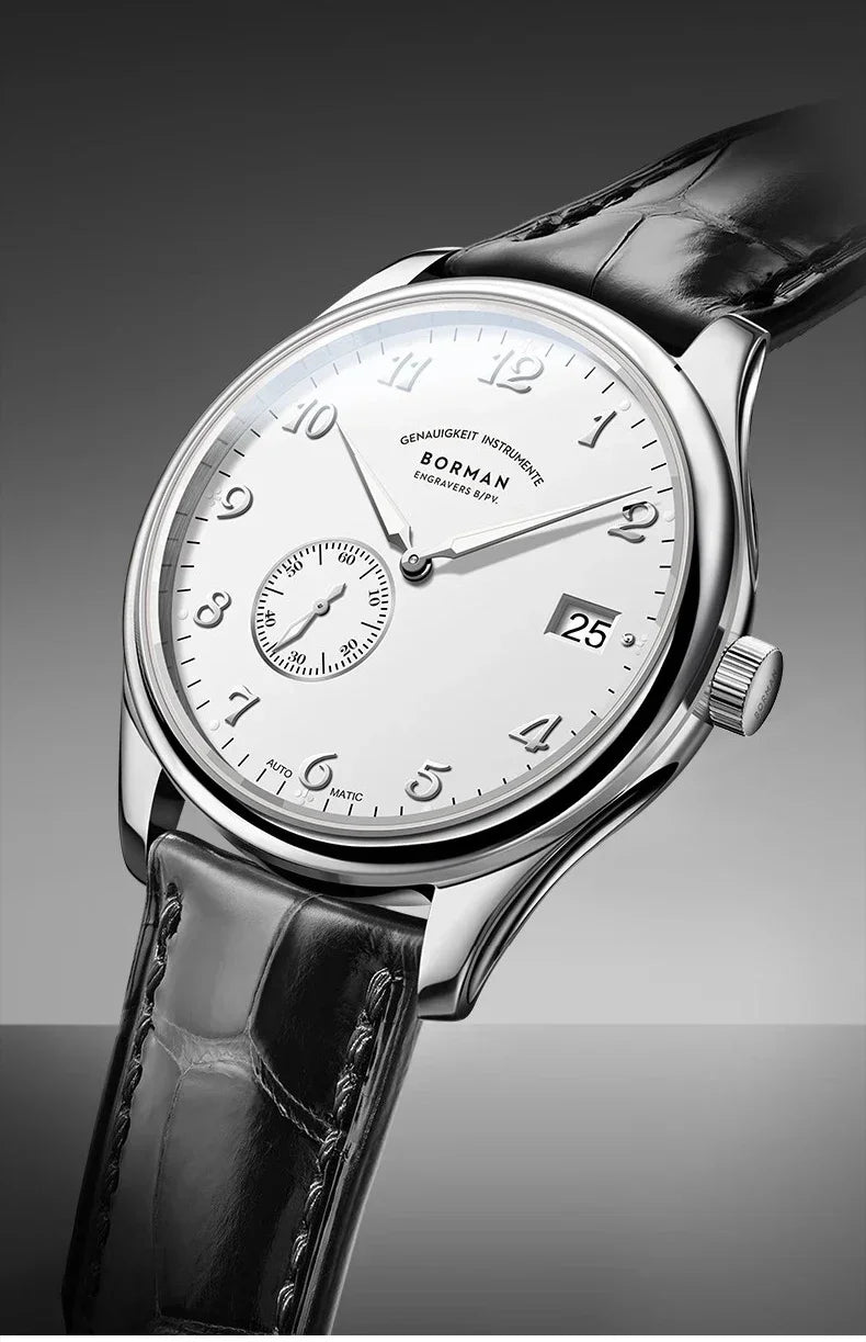 BORMAN Men Luxury Watch 41MM Automatic Watches Mechanical Wristwatch Ulththin Waterproof Sapphire Small Rotor Butterfly Clasp