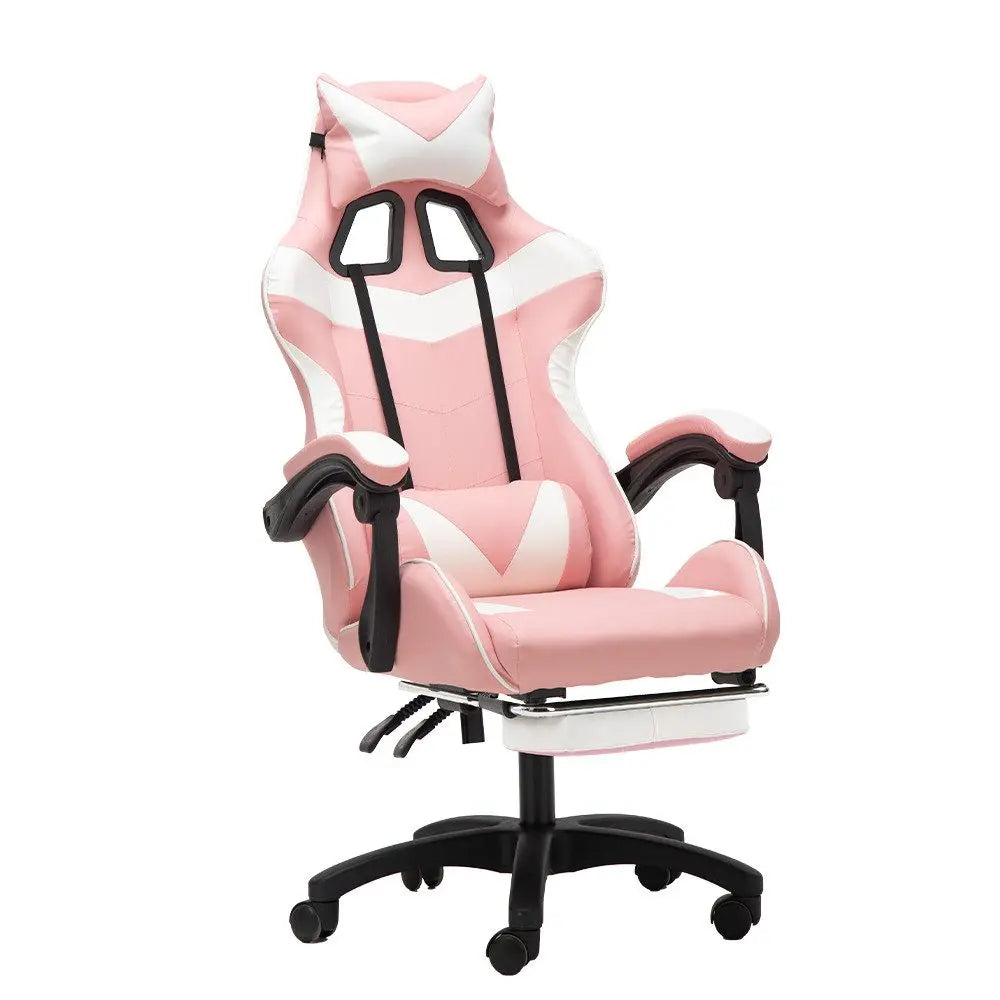 Cadeira gaming Poltrona gaming Cadeira de escritório ajustável em altura com função reclinável ajustável, orelhas de gato e almofadas