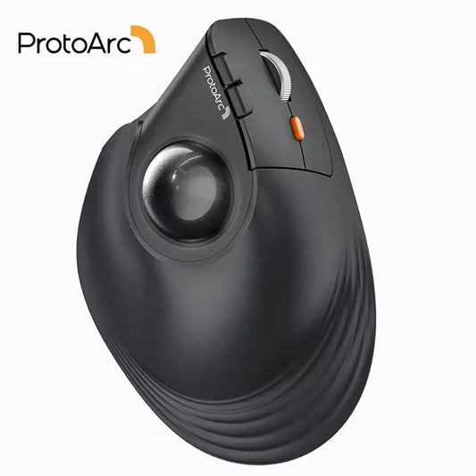 ProtoArc EM05NL Ασύρματο ποντίκι trackball επαναφορτιζόμενο Bluetooth, εργονομικό κάθετο ποντίκι rollerball για υπολογιστή, iPad, Mac, Windows