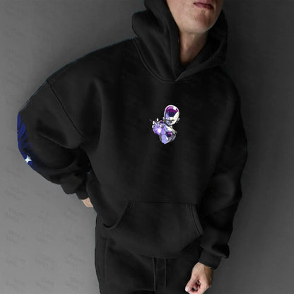 Sweatshirt com capuz Dragon Ball Frieza anime para homem e mulher, hoodie pullover casual streetwear com estampado gráfico, top de moda para primavera e outono