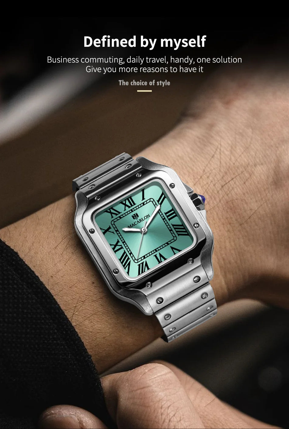 2026 New MACARLON Design 38mm Mechanical Watch Men Sapphire Glass Luminous Stainless Steel Waterproof China NH35 Automatic Watch