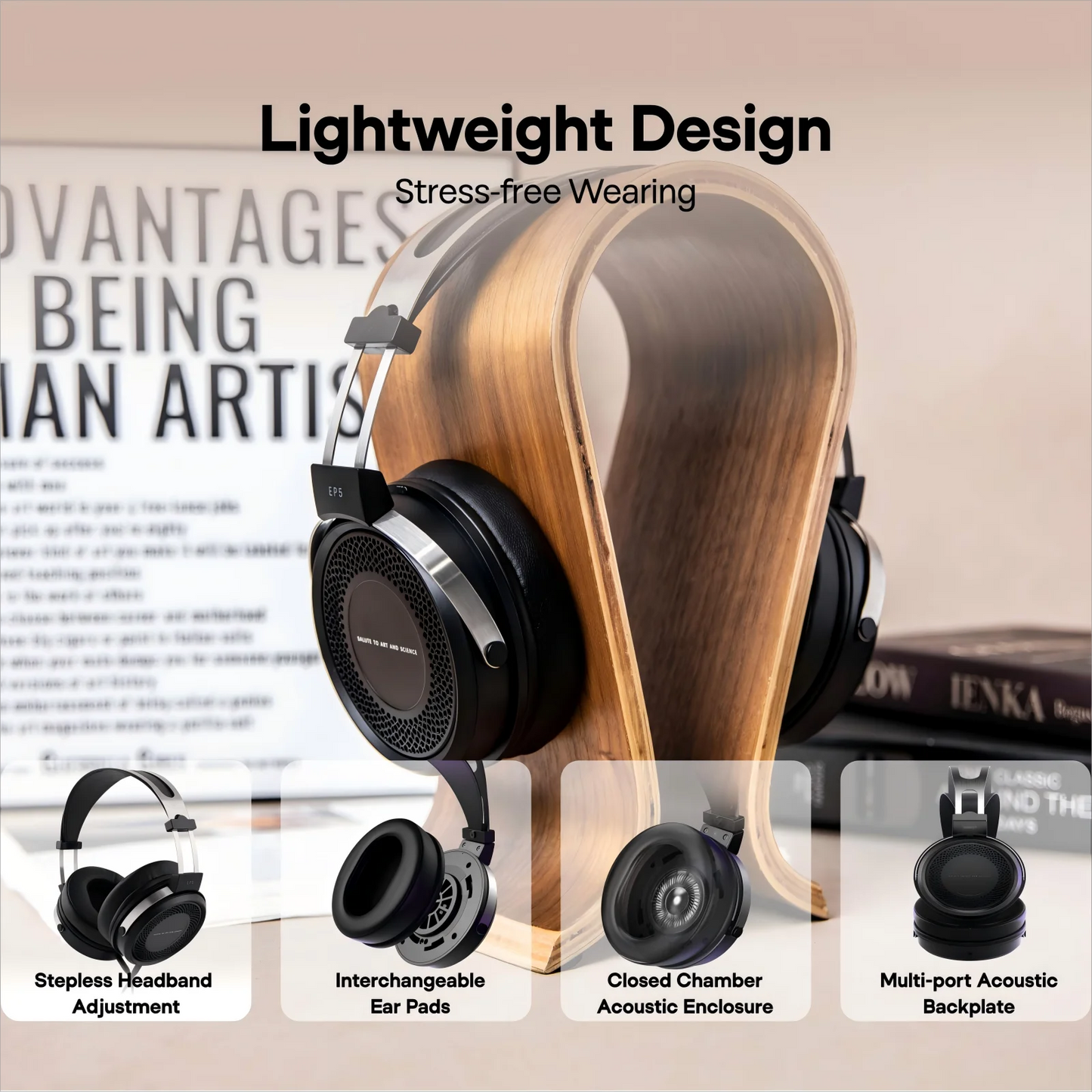 SIMGOT EP5 High-Performance 50mm Dynamic Driver Wired Headphones – HiFi Gaming Headset, Low Impedance, High Sensitivity, 7.1 Surround Sound