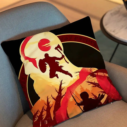 Furious Kratos game God of War  Pillow Case Pillow Case Living Room Sofa Cushion Cover Suitable For Home Bedroom Room Decoration