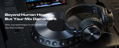 PUPGSIS Studio Headphones Professional DJ Wired Headphones 40kHz Hi-Res Stereo Recording Monitor Headset with 50mm Driver