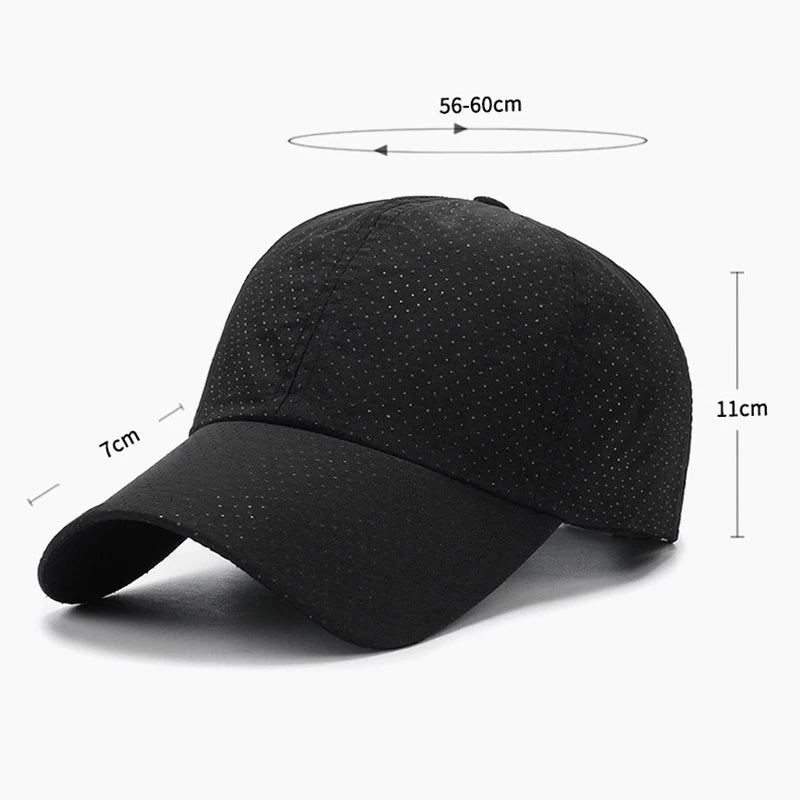 Mesh Quick Dry Cap – Herre-løbe- og sportsbaseballkasket – Dame-golf- og tennis-kasket – Udendørs jogging-kasket – Åndbar solhat