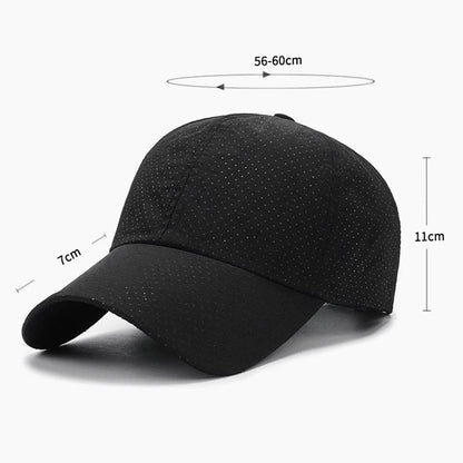 Mesh Quick Dry Cap – Herre-løbe- og sportsbaseballkasket – Dame-golf- og tennis-kasket – Udendørs jogging-kasket – Åndbar solhat