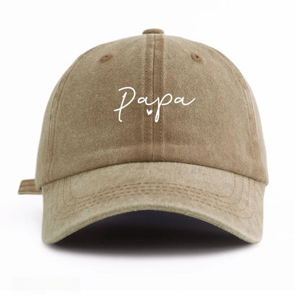 Casquette de baseball lavée à imprimé PAPA (1 pièce), classique, décontractée, rétro, ajustable, légère, protégeant du soleil, polyvalente, idéale pour la conduite et le quotidien