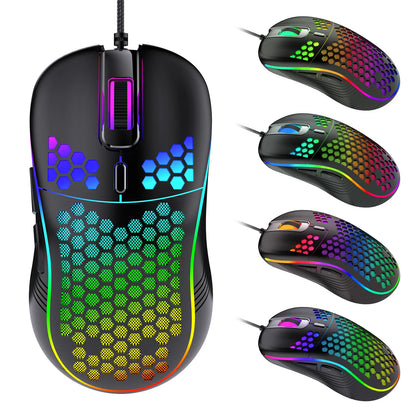 VAORLO USB Wired Gaming Mouse 7200DPI Adjustable Optical Gaming Mouse with RGB Lighting, Ergonomic Mechanical Gaming Mouse for PC, Laptop & Office