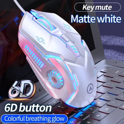 YINDIAO Ergonomic Wired Gaming Mouse RGB LED Backlit 3200DPI 6 Button Mechanical USB Mouse for PC Laptop Computer Gaming