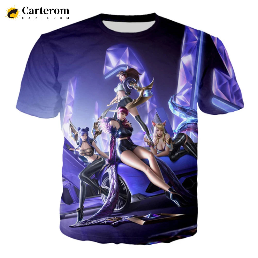 Sexy Akali 3D Print T-shirt League Of Legends T Shirt Men Women Fashion Casual Harajuku Style Tshirt Streetwear Cool Tops
