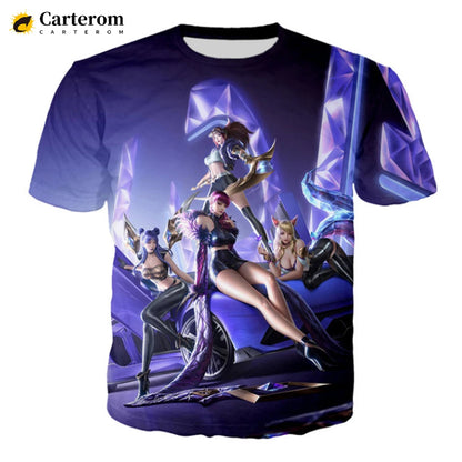 Sexy Akali 3D Print T-shirt League Of Legends T Shirt Men Women Fashion Casual Harajuku Style Tshirt Streetwear Cool Tops