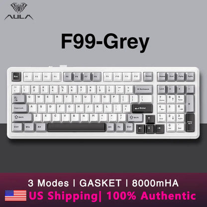 AULA F99 Wireless Mechanical Keyboard Tri-Mode Hot Swappable Custom Keyboard Gasket Structure for PC/Tablet/Xbox/PS4/PS5