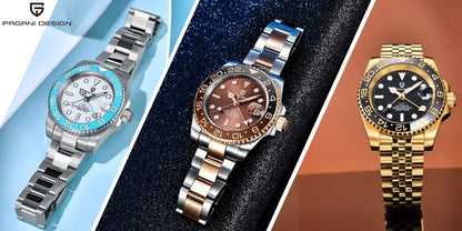 PAGANI DESIGN 40MM GMT Watches for Men Luxury Sapphire AR Mechanical Watch Ceramic Bezel Automatic 100M Waterproof Gift watch