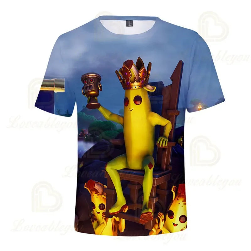 T-shirt infantil 3D Fortnite Victory Game – roupa de bebé Harajuku, top fofo de herói Battle Royale para meninos e meninas