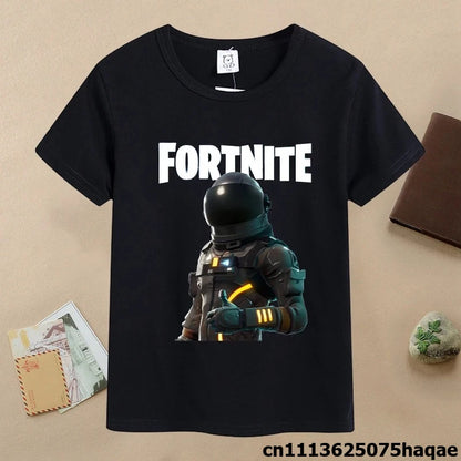 Summer Fortnites Children T-shirt Cartoon Game Figure Printed T-shirt Boys Casual Sports T-shirt Short Sleeves Kids Clothing