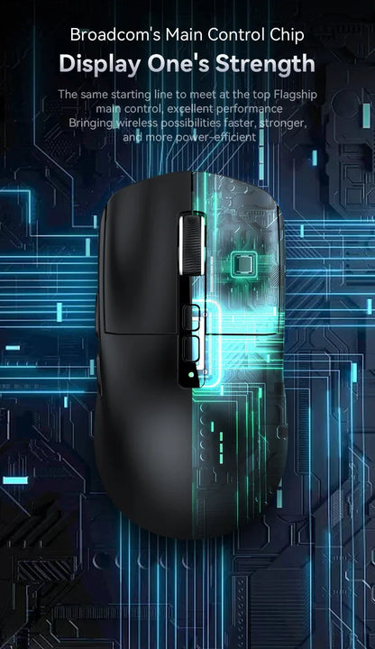 Attack Shark X6 Wireless Ergonomic Gaming Mouse, Tri-Mode Bluetooth, 2.4G & Wired Gaming Mouse, 26000 DPI Rechargeable RGB Gaming Mouse