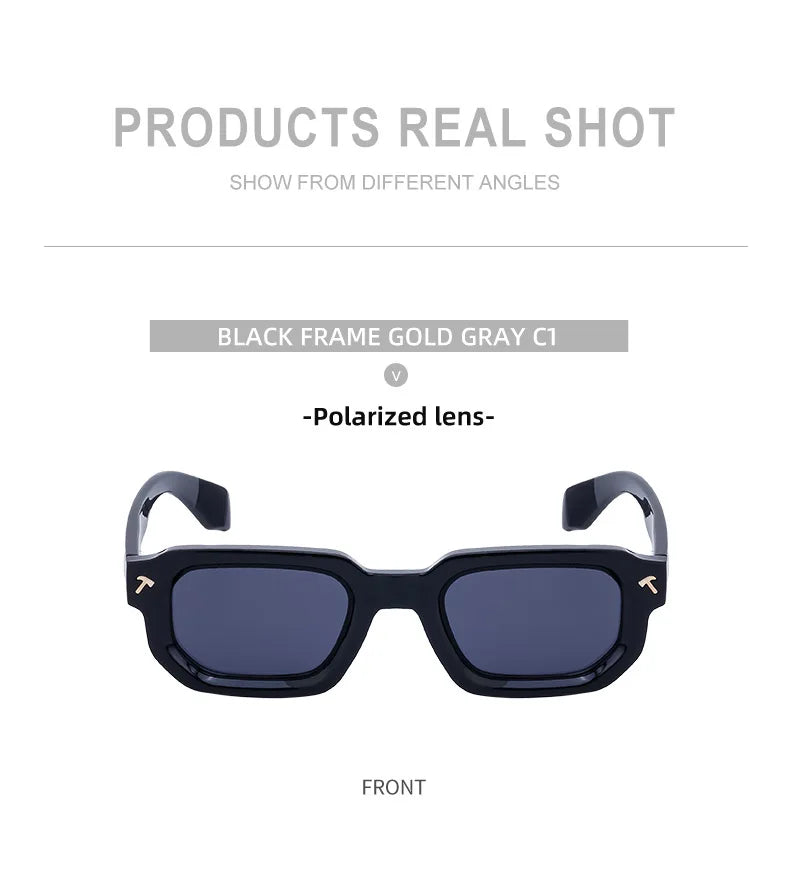 Polarized Square Sunglasses Men 2026 Luxury Brand Designer New Fashion Rectangle Sun Glasses For Women Driving Shades Eyewear