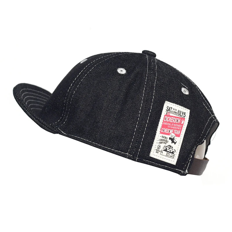 Four Seasons Fashion baseballkasket i denim med kort skygge til mænd og kvinder – Dad Hat – justerbar i Trucker-stil – kasketter med lav profil
