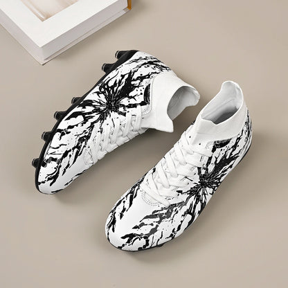 Chaussures de football Shock Cushion AG FG avec semelle extérieure épaisse en PU textile et TPU, réduisent la fatigue des pieds lors d'entraînements prolongés sur gazon naturel.