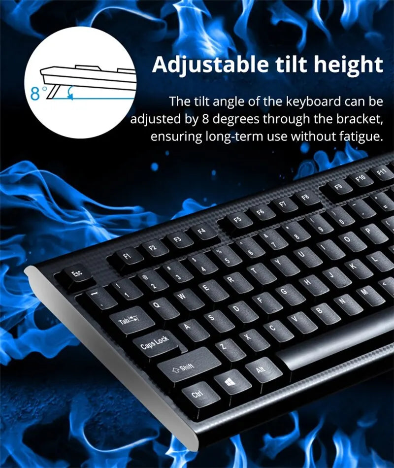Q9 Wired USB Keyboard 104-Key Business Office Keyboard for Desktop & Laptop, Full-Size Wired USB Keyboard for Home, Office & Windows/Mac