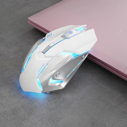 Rechargeable Wireless Gaming Mouse Bluetooth 2.4G Ergonomic LED Backlit Gaming Mouse for PC, Laptop & Mac with 6 Buttons and Adjustable DPI