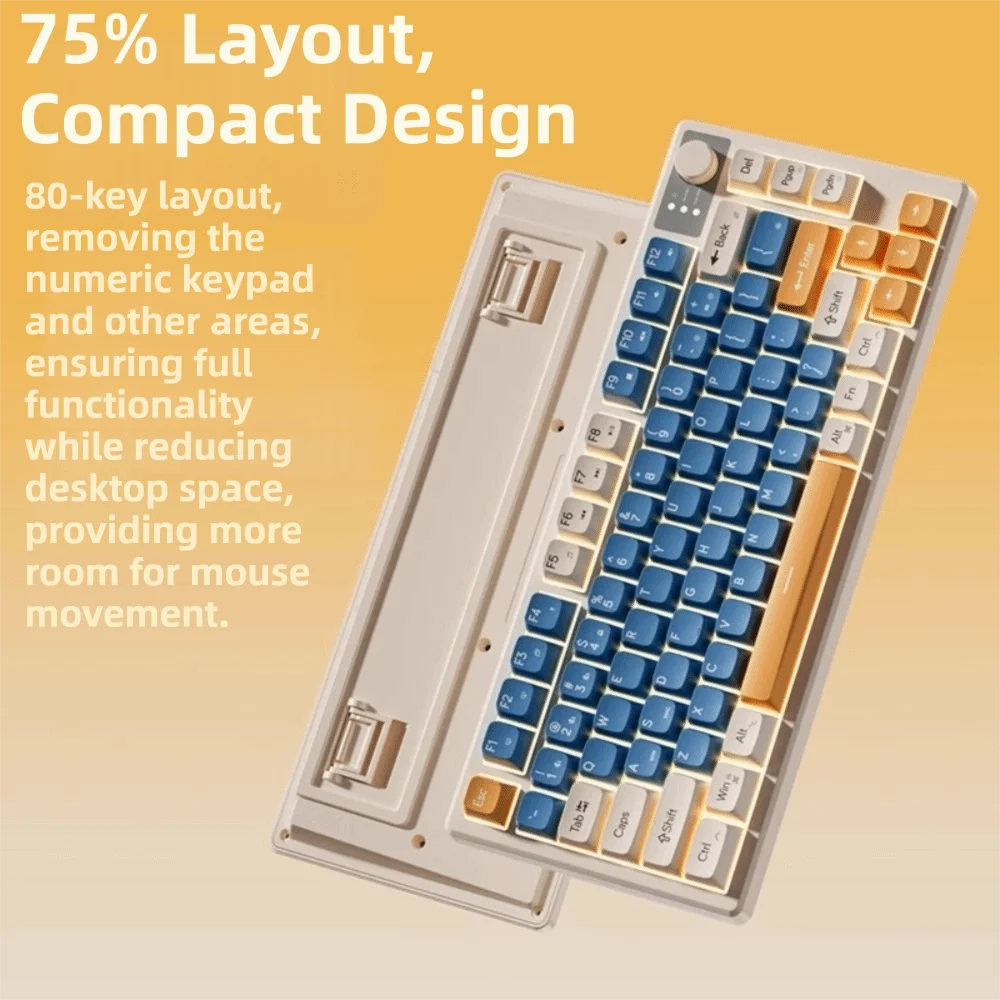 Wired Connection Gaming Mechanical Keyboard Compact Layout 75 Layout Mechanical Feel Keyboard Ultra-Quiet