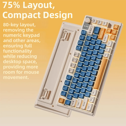 Wired Connection Gaming Mechanical Keyboard Compact Layout 75 Layout Mechanical Feel Keyboard Ultra-Quiet
