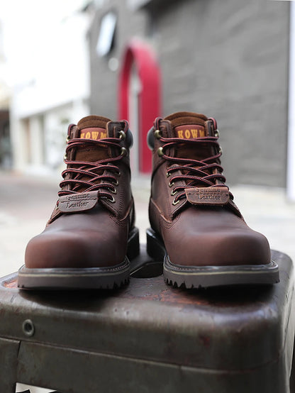 KOWM Scarpe da trekking da uomo in pelle bovina per attività all'aperto, impermeabili, tattiche, scarpe da deserto, stivali da caccia, stivali da neve, sneakers con pelliccia, scarpe da trekking da donna