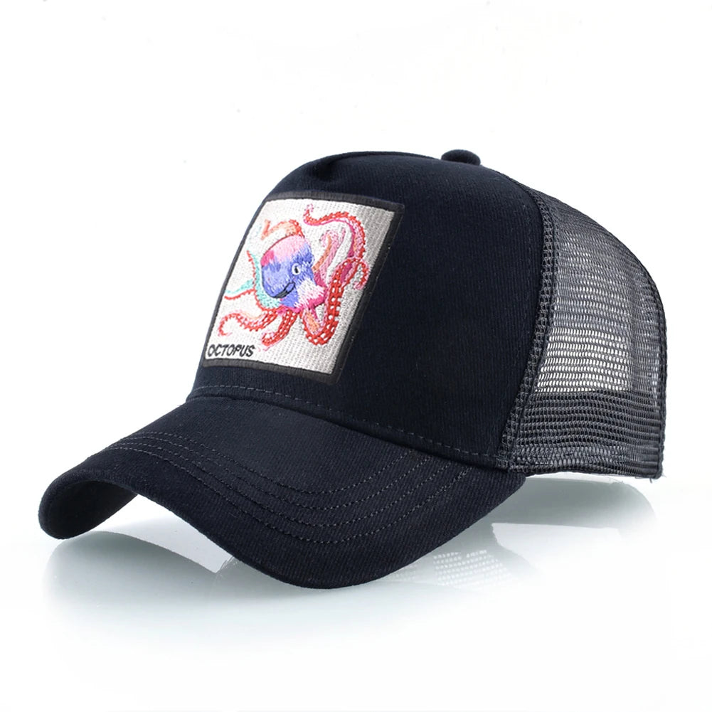 Unisex Baseball Cap With Octopus Patch For Men And Women Four Season Snapback Trucker Hats Outdoor Breathable Casual Sports Cap