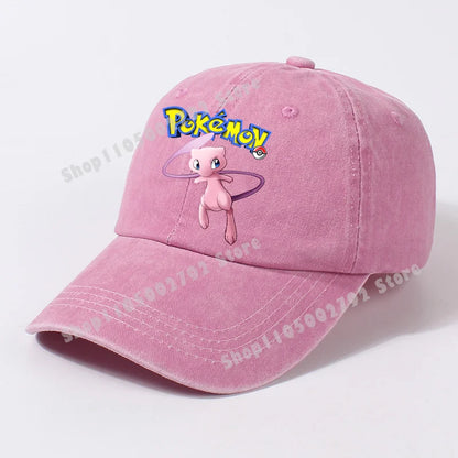 Pokémonové baseballové čepice Pikachu Kawaii Anime postavičky Sluneční klobouky Letní outdoorové sluneční klobouky pro rodiče a děti Módní kšiltovka s kachním jazykem Dárek
