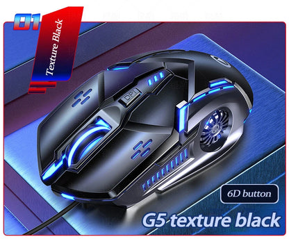 UTHAI G5 Wired Gaming Mouse 3200 DPI RGB LED Gaming Mouse with 6 Programmable Buttons, USB Ergonomic Gaming Mouse for PC, Laptop & Esports